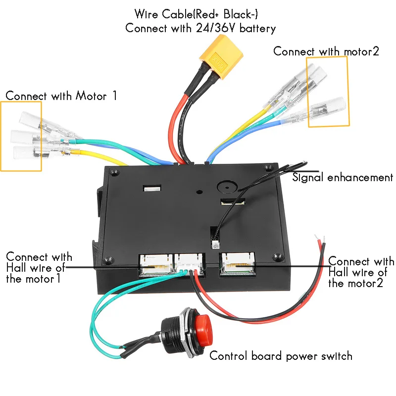 24-36 в электрический скейтборд плата управления+ пульт дистанционного управления для двойного двигателя ESC запасные части скутеры скейтборды аксессуары