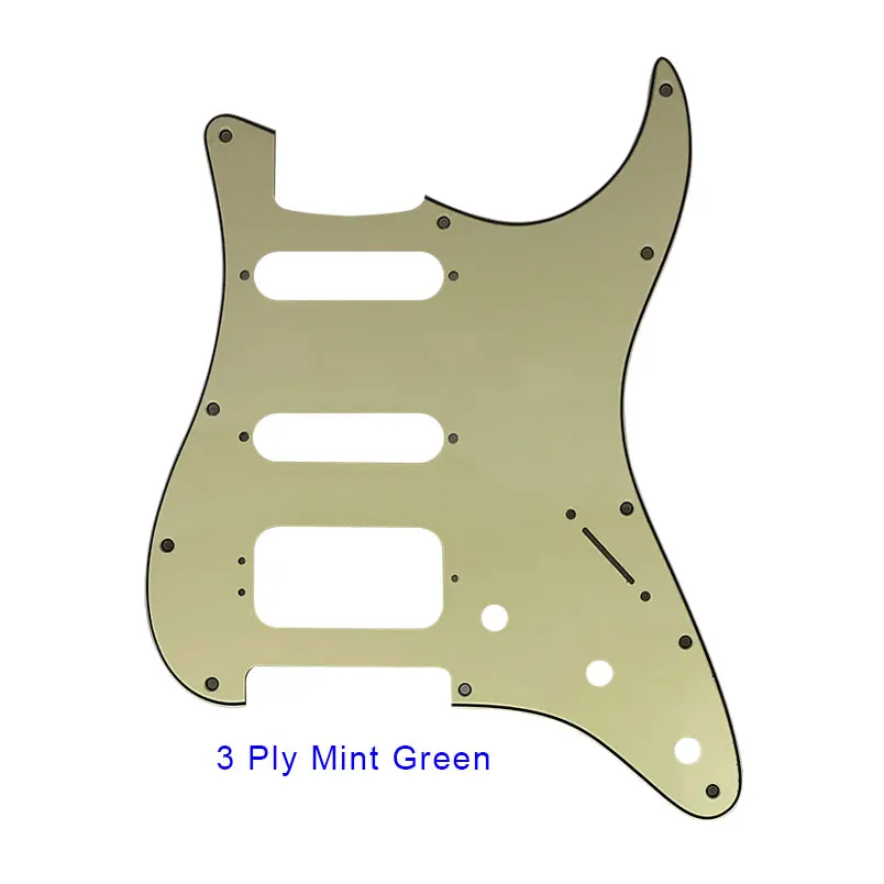 Pleroo гитара pickguards костюм для 11 винтовых отверстий США и мексиканский Stratocaster люкс хамбакер гитара из высокопрочной стали царапины пластины - Цвет: 3 ply Mint green