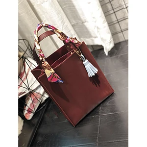 Top-handle Women Handbag Solid Big Capacity Women Casual Tote Fashion Brand Females Bucket Luxury PU Leather Ladies Bolsa - Цвет: Wine-red-b