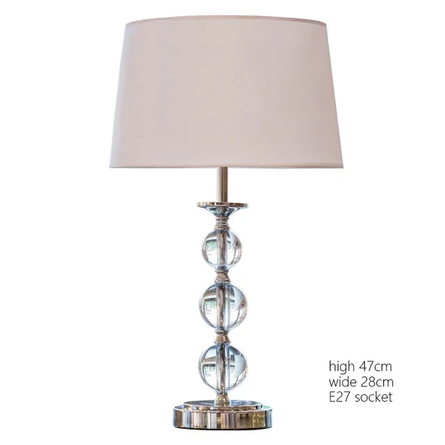 Современный светодиодный настольный светильник, прикроватные лампы для спальни, гостиной, домашнего декора, Ночной светильник, для помещений, кристалл, нержавеющая сталь - Lampshade Color: M model