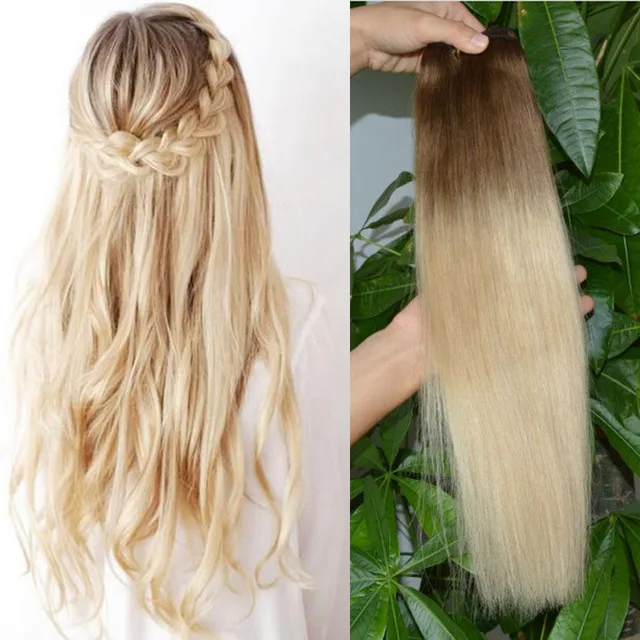Ombre Blonde Clip In Human Hair Extension 120g Ombre Brazilian