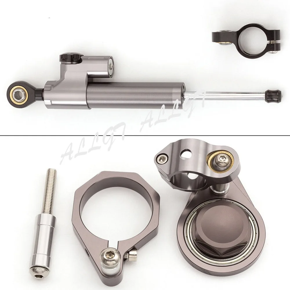 

CNC Steering Damper Set For SUZUKI GSXR600 750 2006 2007 2008 2009 2010 W/bracket Kits Aluminum