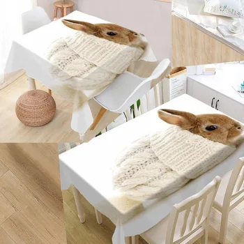 

Custom Rabbit Table Cloth Oxford Rectangular Waterproof Oilproof Table Cover Wedding Tablecloth &L035SJ