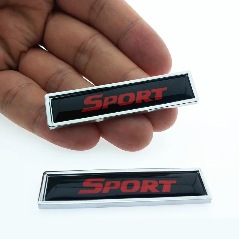 

CDIY 2PCS/lot SPORT logo Fender Side Decoration Sticker Metal Emblem Badge Decal Car Styling for Toyota Highlander BMW HONDA
