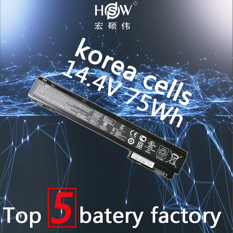 

HSW 14.4V 75WH New Laptop Battery AR08XL For HP ZBook 17 15 Mobile Workstation HSTNN-IB4H AR08XL AR08 707614-141 batteria akku