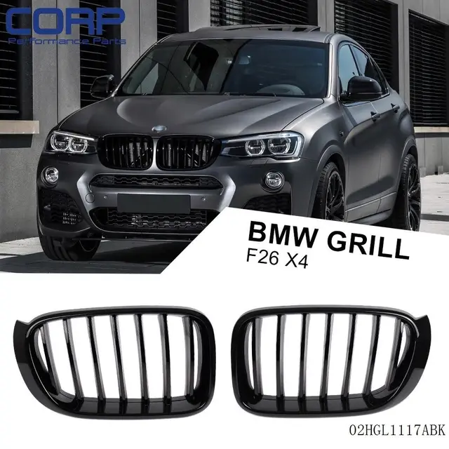 Left & Right Gloss Black Front Kidney Grille Grill For BMW X4 F26 2014 ...