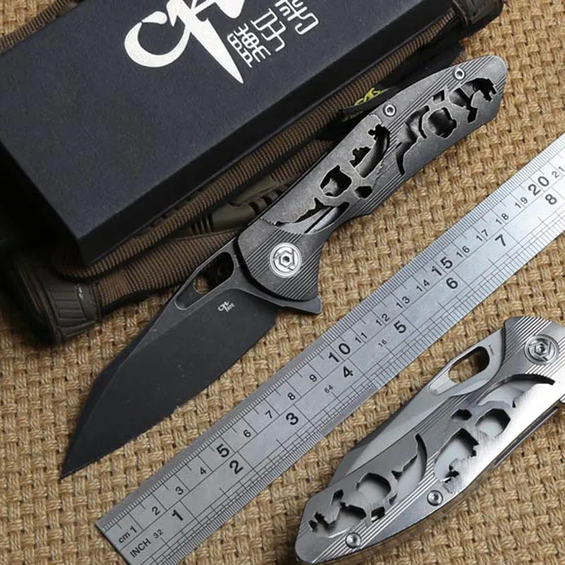 

CH 3515 Flipper folding knife S35VN blade KVT ball bearing Titanium handle camping hunting outdoor Survival knives EDC Tool