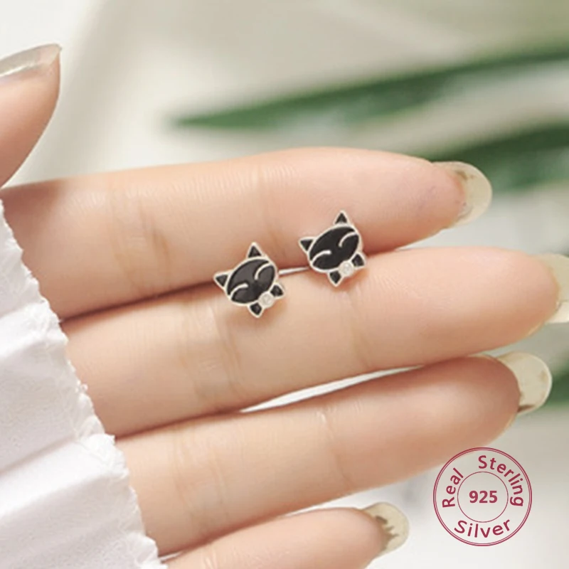 925 пробы серебро Прекрасный 5 стилей сережки кошки для Для женщин Девушка кошки серьги моды стерлингового-серебро-ювелирные изделия подарок