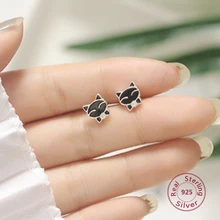 925 пробы серебро Прекрасный 5 стилей сережки кошки для Для женщин Девушка кошки серьги моды стерлингового-серебро-ювелирные изделия подарок