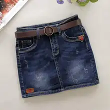 Летние темно-синие джинсовые юбки женские отбеленные Обтягивающие юбки-карандаш хлопковые мини-шорты выше колена джинсовые юбки 29061