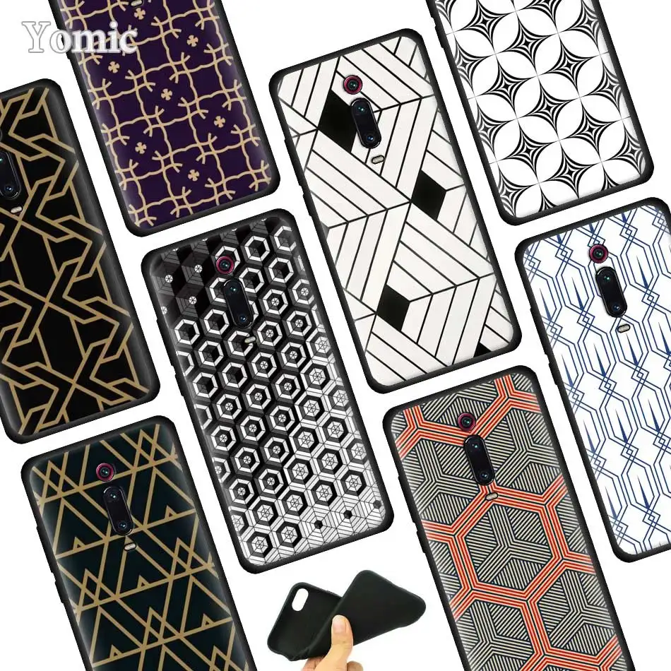 

Geometric Grid Stripes Cool Back Silicone Case for Xiaomi Redmi Note 7 7S 6 Pro K20 7 7A 6 6A Go S2 Y3 5 4X Soft Phone Case