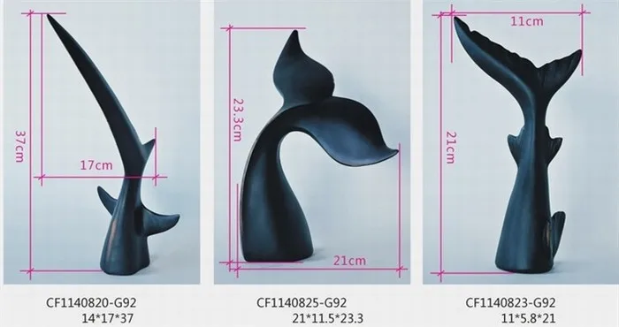 Королевство моря смола черный хвост акулы кит дельфин украшения творческий образец украшения комнаты