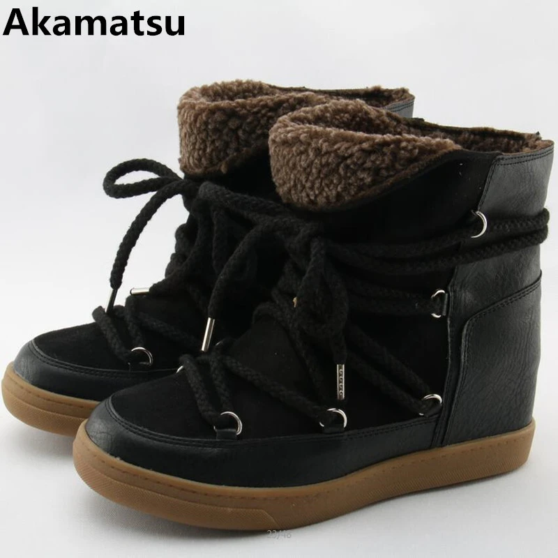 wedge ankle boots with fur