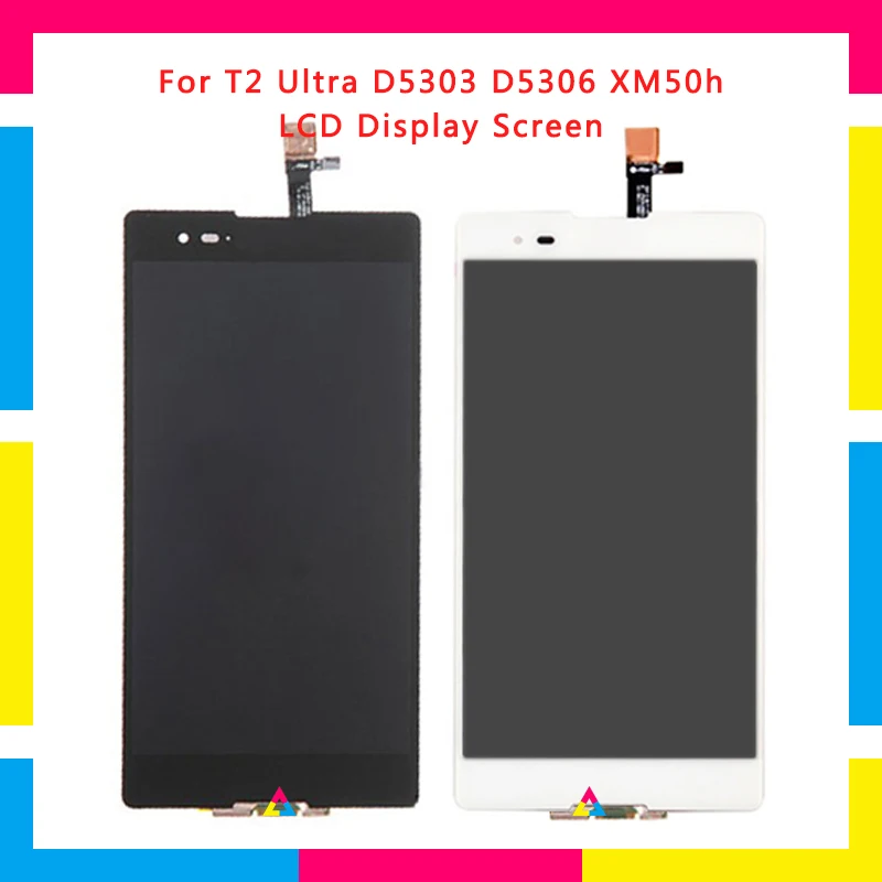 

5pcs LCD Display Screen With Touch Screen Digitizer Assembly For Sony T2 Ultra D5303 D5306 XM50H Replacement
