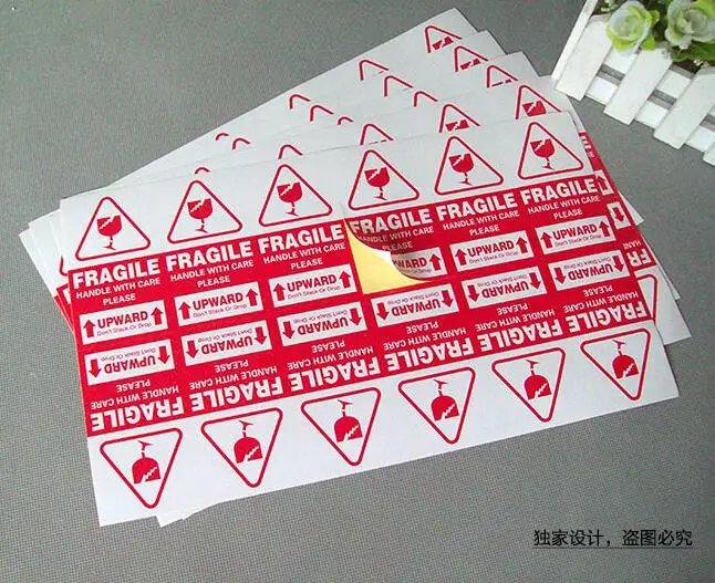 Lidar com Cuidado Etiqueta de Advertência Etiqueta Frágil Lote Adesivos 9cm x 5cm Expressa 500 Pçs - 11 Material escolar e de escritório
