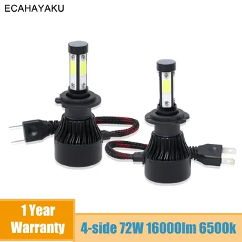 

ECAHAYAKU 2Pcs H4 H7 led headlight H11 9004 9007 H13 headlamp X7 Series Car Headlight Bulbs 72w 7200lm Auto led light offroad