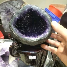 4000g естественного фиолетового цвета с украшением в виде кристаллов кластера натуральный Уругвайский аметист Пещера украшения+ основание
