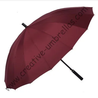 

16 ribs,straight metal golf umbrellas 14mm metal shaft,business umbrella,parasol,auto open,windproof,straight leather handle