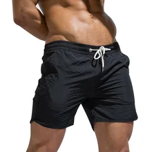 Sfit лето для мужчин Твердые пляжные шорты Свободное длинное платье с длинными рукавами быстросохнущая сёрфинг Drawstring тренировки Фитнес Спортивные плавание