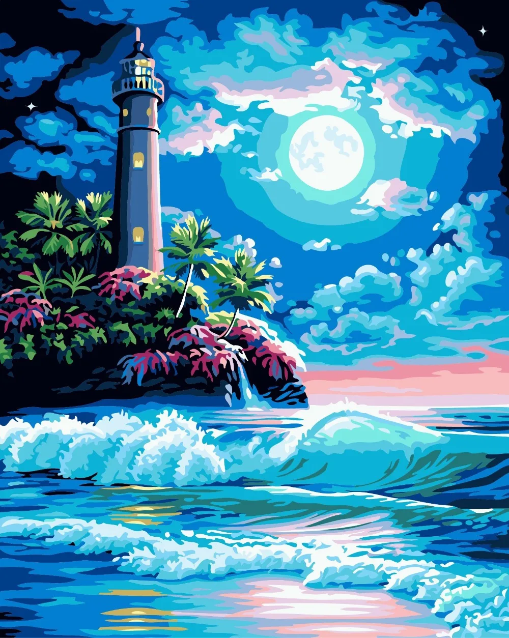 Moonlight Ocean painting by numbers cuadros decoracion ... Moonlight Ocean painting by numbers cuadros decoracion ...