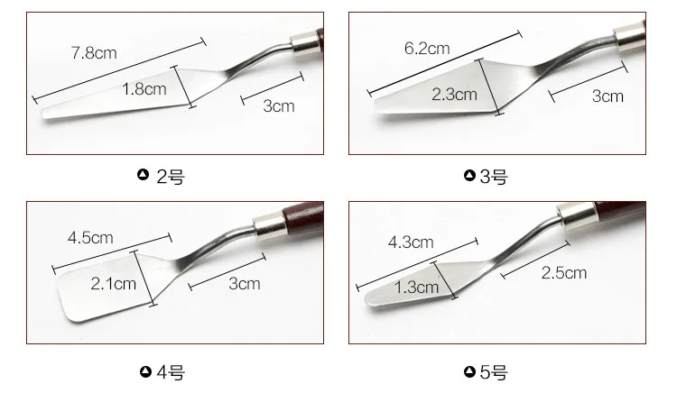 5 шт Смешанная нержавеющая сталь скребок для палитры комплект Ножи-шпатели для художественная картина маслом инструменты Нож для
