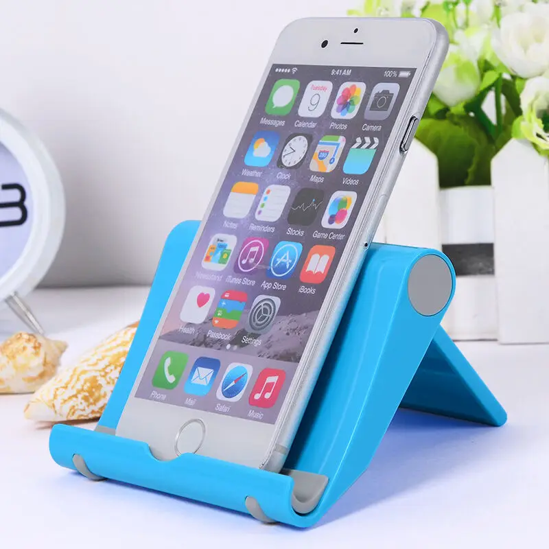 Universal Blue Mobile Phone Stand Foldable Desk Phone Holder For