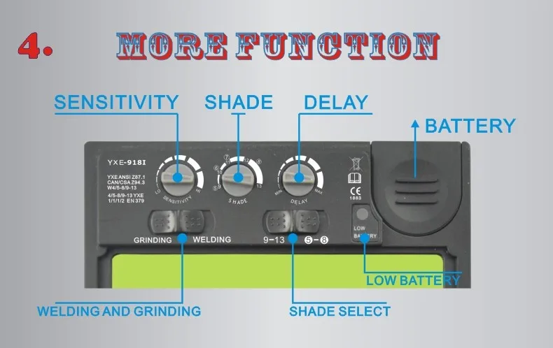 Авто затемнение сварочный шлем/Сварочная маска (Grand-918I пламя)/MIG MAG TIG/4 дуговой датчик/солнечные батареи и сменные Li-batteries