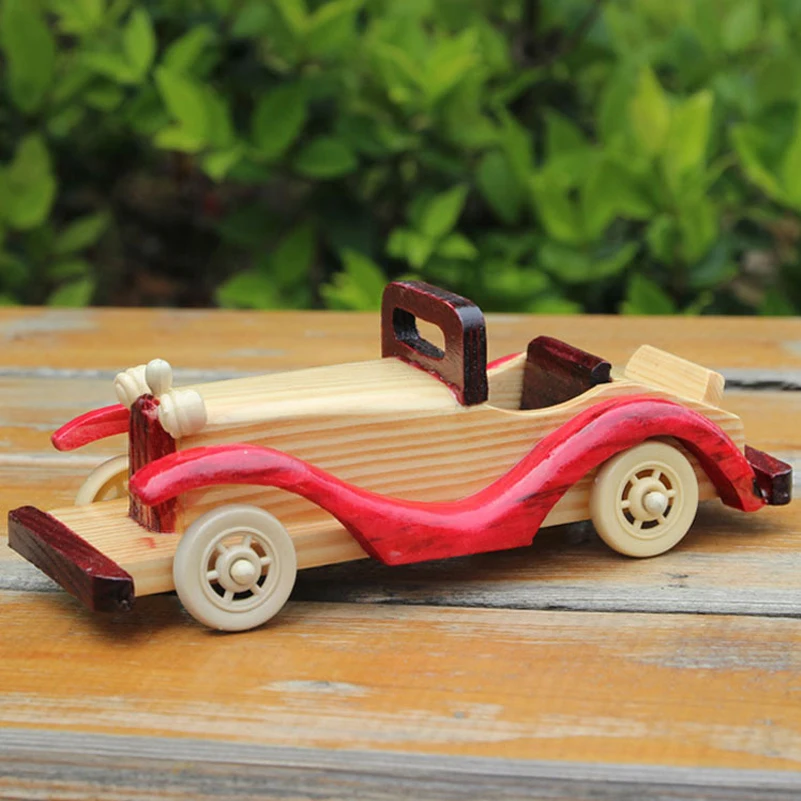 Mini Grocery Car Model Wooden Ornaments Handicrafts Creative Decoration