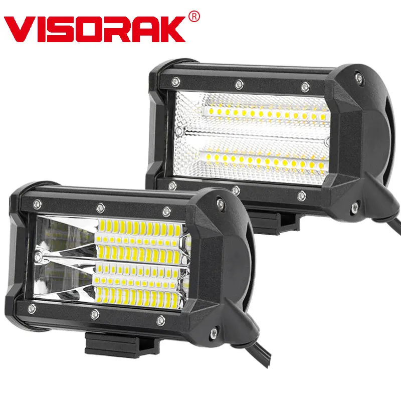 

VISORAK 5" 72W 84W Flood LED Work Light Bar 12V 24V 4x4 Offroad LED Light Bar For Jeep Car 4WD Boats ATV SUV Truck LED Beams
