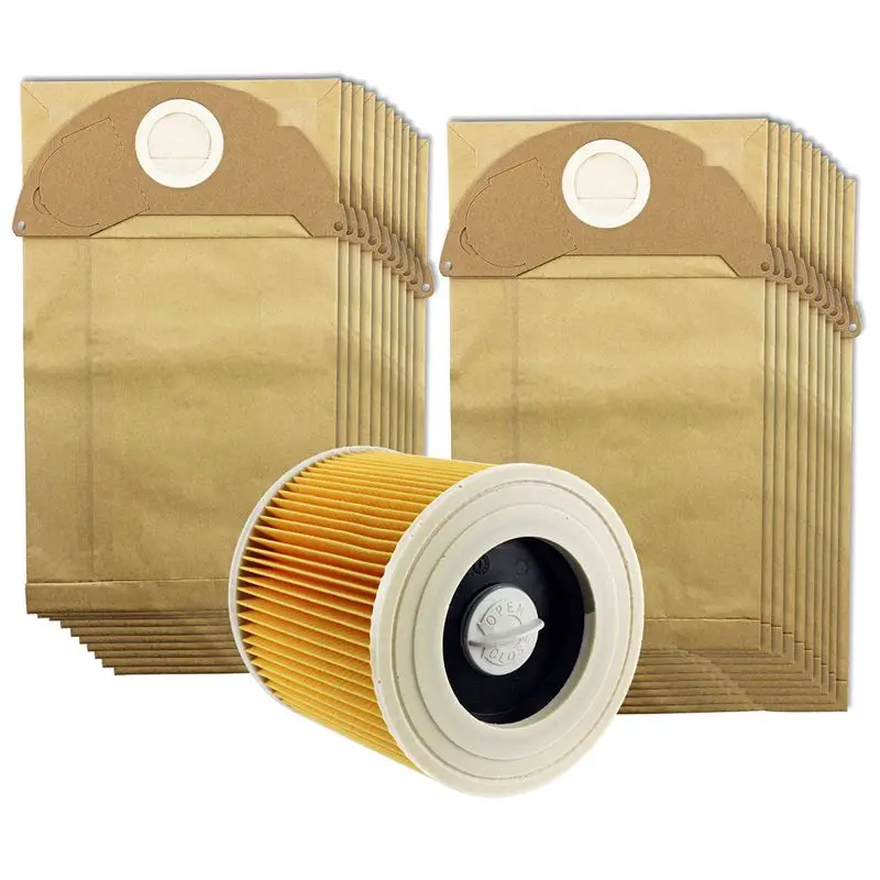 

hot sale For Karcher Wet&Dry WD2 Vacuum Cleaner Filter And 20 Dust Bags