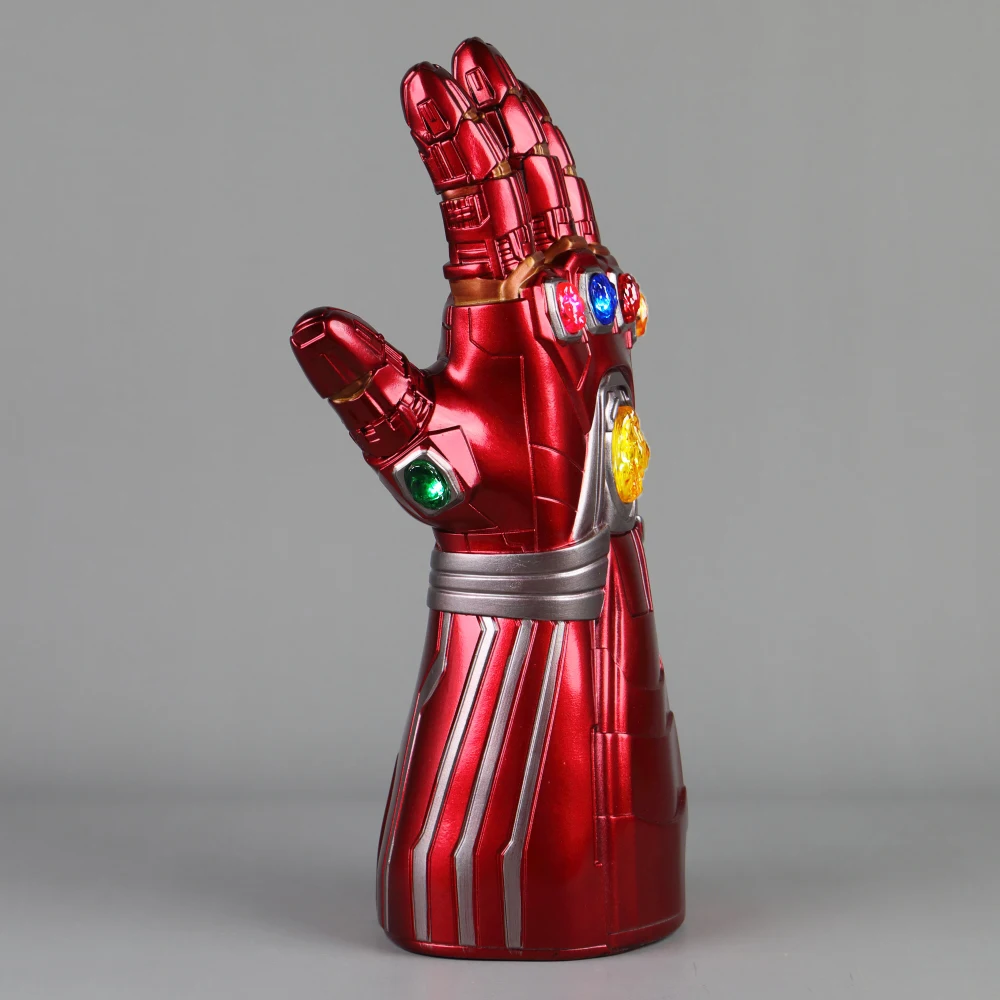 Новые мстители эндгейм IronMan Infinity Gauntlet камни Съемная со светодиодной подсветкой Косплей рука танос латексные перчатки супергерой оружие