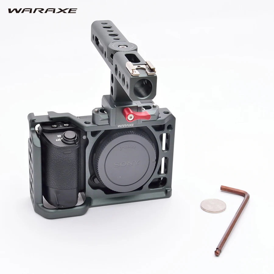 Корпус для камеры WARAXE A6 рельсовая рукоятка Sony ILCE 6000 6300 A6500 1/4 дюйма и 3/8 резьбовые