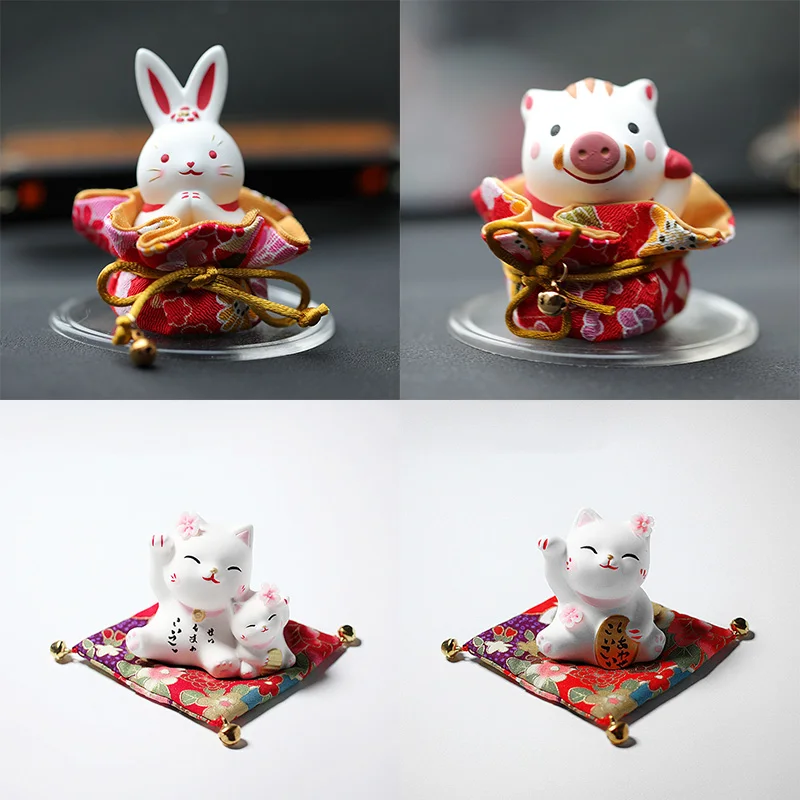 

3D Rabbit Shape Candle Silicone Mold Fortune Cat DIY Gypsum Plaster Mould For Car Decoration Silicone Candle Resin Molds