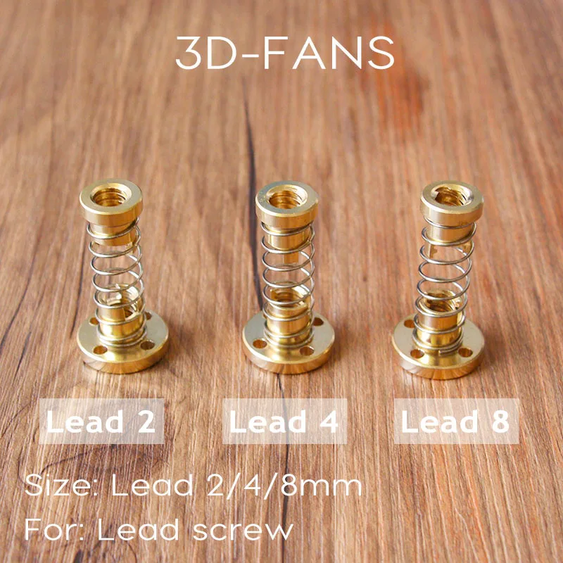 

10Sets 8mm TR8 - 8mm/4mm/2mm Lead Screw Trapezoidal ACME w/ Anti Backlash Nut For CNC 3D printer spare parts (Not include screw)