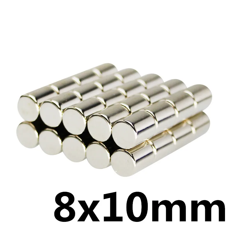 5 шт. 8x10 N35 8 мм * 10 meodymium магнит мини диск диаметр x сильный Мощный круглый оптовая
