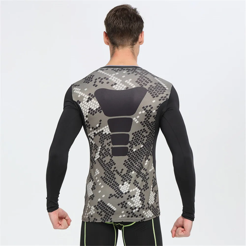

Long Sleeves Jerseys Compression Shirts Bodybuilding Skin Tight Crossfit Exercise Workout Fitness MMA Rashguard Camouflage