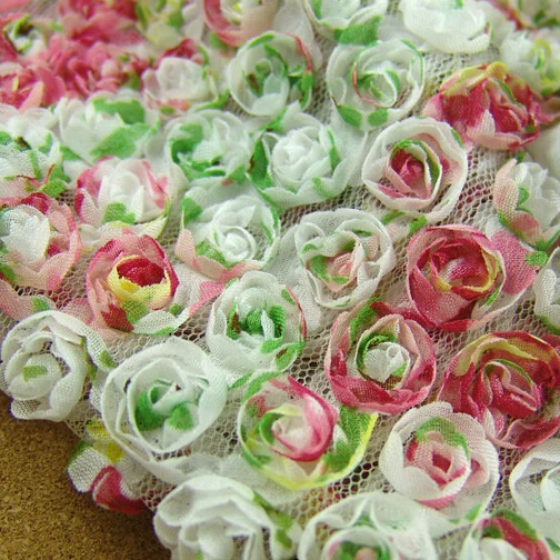 3 ярдов/партия! Многоцветная стерео Роза Лоскутная Ткань, потертая шикарная Розочка кружевная ткань шифон Весна Лето платье ткань