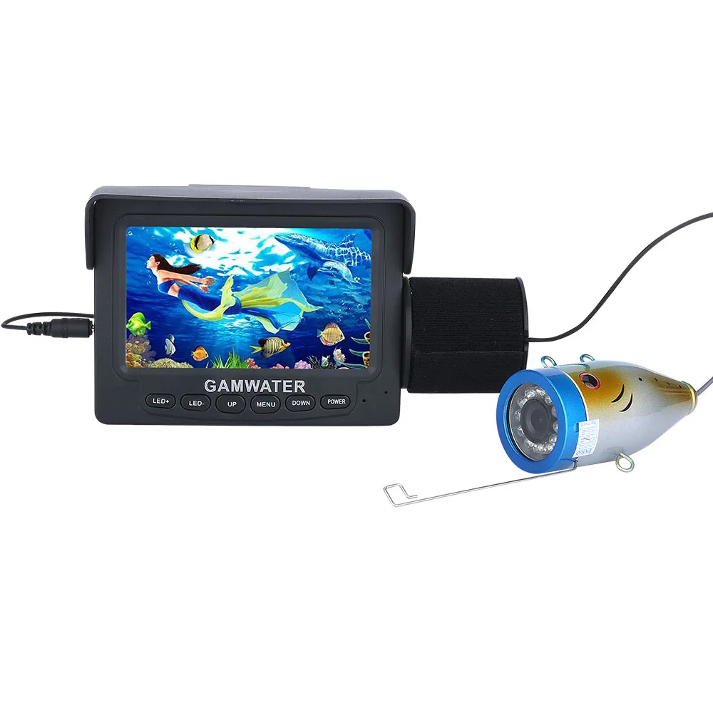 GAMWATER 4,3 дюймов 1000tvl комплект для подводной рыбалки, видеокамера, 12 шт., ИК-подсветка, видео, рыболокатор, озеро под водой, рыбная камера
