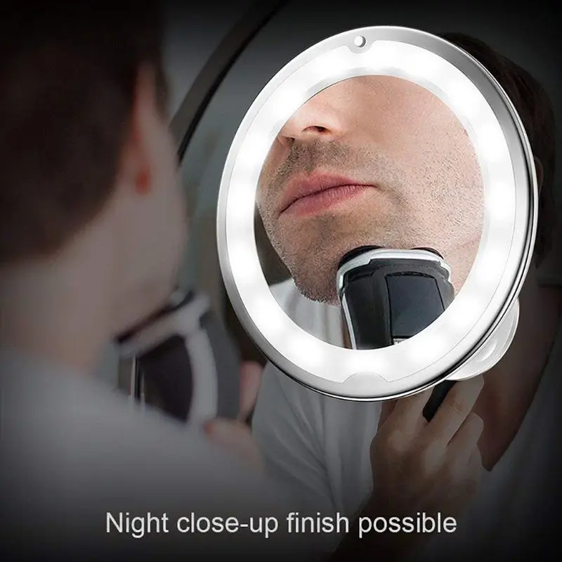 

7X/10X Magnifying Makeup Mirror With LED Light 360 Degree Swivel Vanity Mirrors Home Bathroom Novelty Lamp White