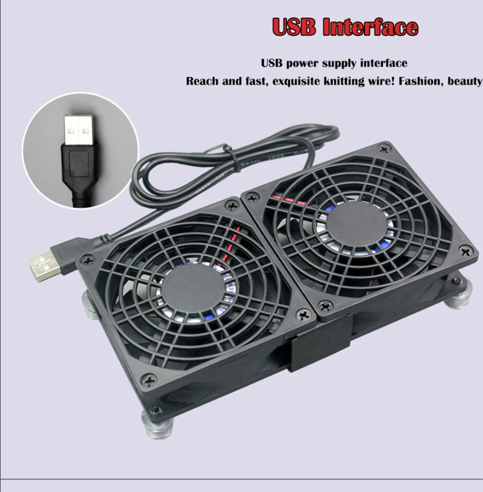 80mm Dual Cooling Fan Usb Power Supply Compatible For Rt Ac66u B1