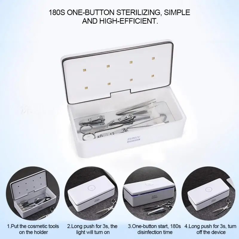 

LED Sterilizer Cosmetic Cleaning Tools Kit Beauty Set UV Disinfection Device Brush Cleaning Tool Kit Jewelry Packaging & Display