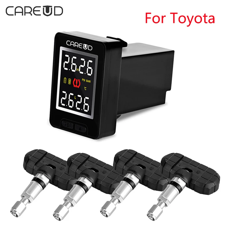 

CAREUD U912 TPMS For Toyota / U903 / U906C Car Tire Pressure Wireless Monitoring System with 4 Anti-theft Internal Sensors