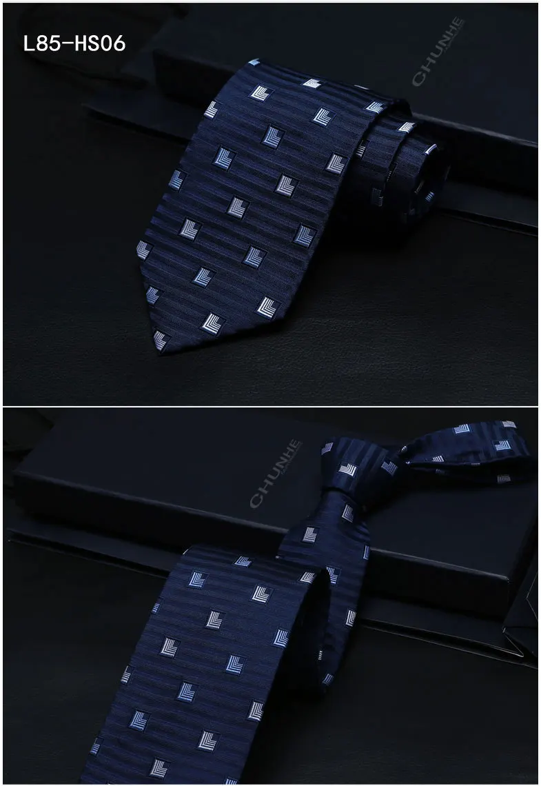 8 см роскошный натуральный шелковый галстук для шеи мужская деловая рубашка геометрический узор в полоску и горох Галстуки свадебные подарки для мужчин подарок