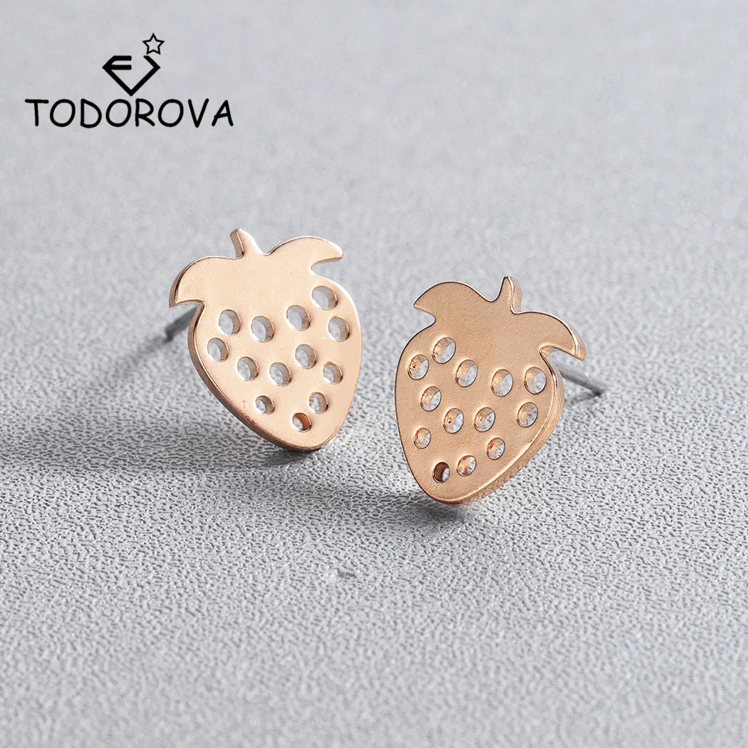 

Todorova Summer Style Small Sweet Strawberry Earrings Minimalist Fruit Stud Earrings for Women Jewelry Accessories Gift for Girl