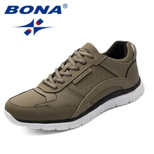BONA/Новое поступление; типичный стиль; Мужская прогулочная Обувь На Шнуровке; Мужская Спортивная обувь; уличные беговые кроссовки; удобные;