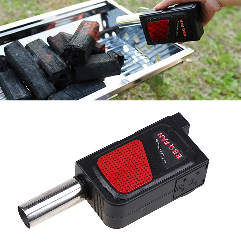 WHISM Mini Batteries Operated Air Blower Plastic Electric Barbecue Fan