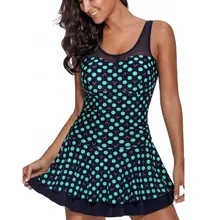 Женский танкини размера плюс, XL, 5XL, с принтом, в горошек, сексуальный, из двух частей, кружевной купальник, купальник для женщин, пляжная одежда