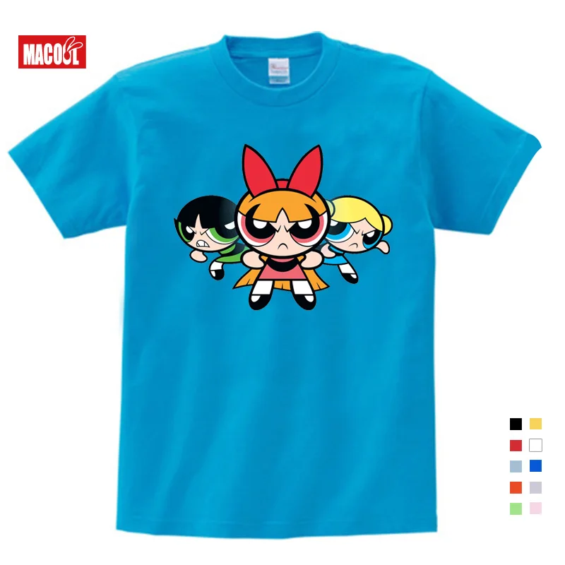 3T-9T Hot Sale The Powerpuff Girls Children's T Shirt Blossom Cotton Short Sleeve Tshirt Clothes Girls 2019Fun T-shirt for Baby