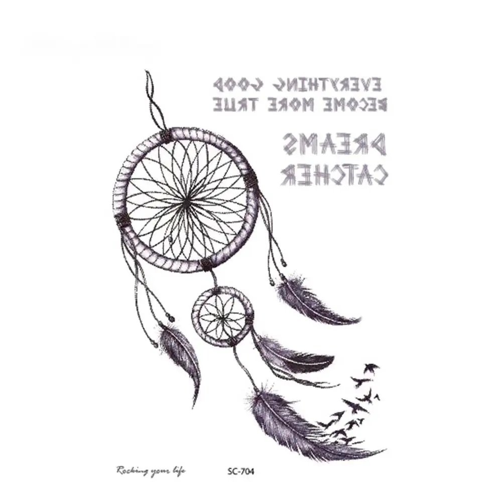 Indian Tribe Design Temporary Tattoo Sticker DREAMCATCHER ...
