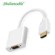 Shuliancable HDMI TO VGA Adapter Audio and Video Cable  HDMI VGA  Connector for Computer Monitor Projector 1080P 3D HDMI to VGA 